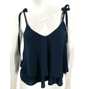 New Blue Life Blue Rayon Crop Cami Tank Top S